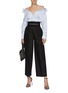Figure View - Click To Enlarge - ALEXANDER WANG - Logo waist pleated carrot pants