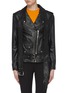 Main View - Click To Enlarge - ALEXANDER WANG - Belted martingale leather moto jacket