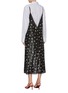 Back View - Click To Enlarge - ALEXANDER WANG - Checkered shirt underlay floral print slip dress