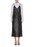 Main View - Click To Enlarge - ALEXANDER WANG - Checkered shirt underlay floral print slip dress