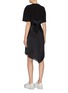 Back View - Click To Enlarge - ALEXANDER WANG - Lace edge twist front T-shirt satin slip dress