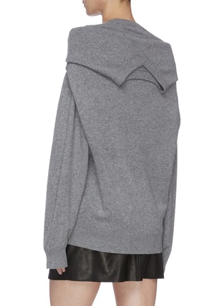 Back View - Click To Enlarge - ALEXANDER WANG - Sleeve tie shoulder drape panel oversized sweater
