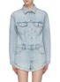 Main View - Click To Enlarge - ALEXANDER WANG - Washed denim rompers