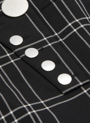 Detail View - Click To Enlarge - ALEXANDER WANG - Slanted button check plaid herringbone mini skirt