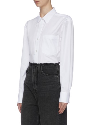Front View - Click To Enlarge - ALEXANDER WANG - Patch pocket shirt panel bodysuit