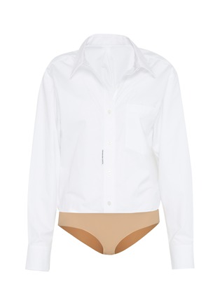 Main View - Click To Enlarge - ALEXANDER WANG - Patch pocket shirt panel bodysuit