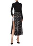 Figure View - Click To Enlarge - ALEXANDER WANG - Logo waistband checker shorts underlay floral print skirt