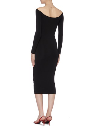 Back View - Click To Enlarge - ALEXANDER WANG - Tulle yoke knit dress