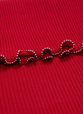 - ALEXANDERWANG - Ruffle ballchain hem rib knit top