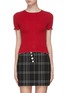 Main View - Click To Enlarge - ALEXANDERWANG - Ruffle ballchain hem rib knit top