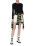 Figure View - Click To Enlarge - ALEXANDER WANG - Zip outseam frayed cuff denim shorts