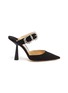Main View - Click To Enlarge - JIMMY CHOO - 'Smokey 100' jewelled buckled suede mules