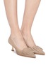 Figure View - Click To Enlarge - MANOLO BLAHNIK - 'Maysale 50' square brooch suede pumps