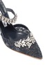 Detail View - Click To Enlarge - MANOLO BLAHNIK - 'Lurum 90' strass embellished strap lace mules