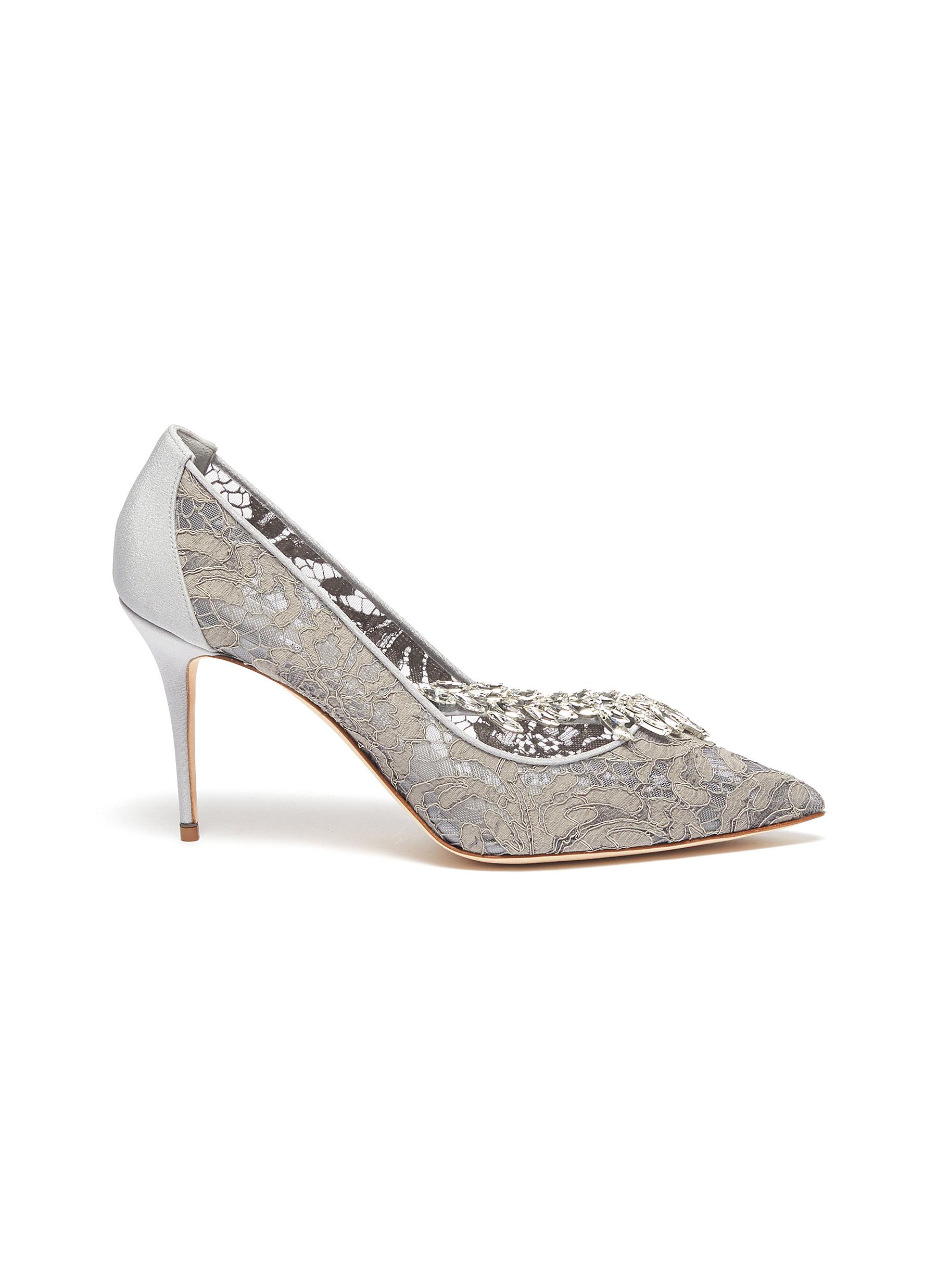 Nadira 90 strass embellished lace pumps by Manolo Blahnik | Coshio ...