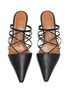 Detail View - Click To Enlarge - REJINA PYO - 'Lisa' wooden heel strappy leather mules