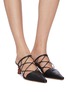 Figure View - Click To Enlarge - REJINA PYO - 'Lisa' wooden heel strappy leather mules