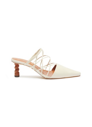 Main View - Click To Enlarge - REJINA PYO - 'Lisa' wooden heel strappy leather mules