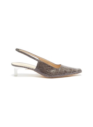 Main View - Click To Enlarge - REJINA PYO - 'Lois' croc embossed leather slingback pumps