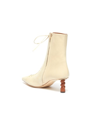  - REJINA PYO - 'Simone' wooden heel lace-up leather ankle boots