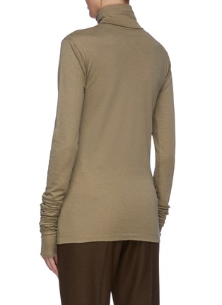 Back View - Click To Enlarge - LEMAIRE - Extra long sleeve cotton-wool turtleneck top