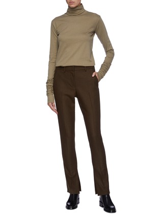 Figure View - Click To Enlarge - LEMAIRE - Extra long sleeve cotton-wool turtleneck top