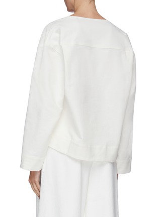 Back View - Click To Enlarge - LEMAIRE - Flared sleeve drape neck top