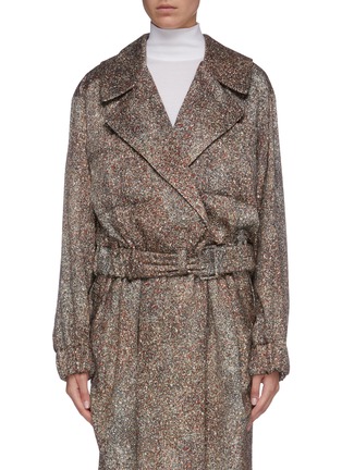 Main View - Click To Enlarge - LEMAIRE - Belted stone print silk-wool jacket
