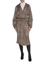 Figure View - Click To Enlarge - LEMAIRE - Belted stone print silk-wool jacket