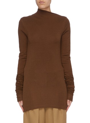 Main View - Click To Enlarge - LEMAIRE - Asymmetric collar knit top