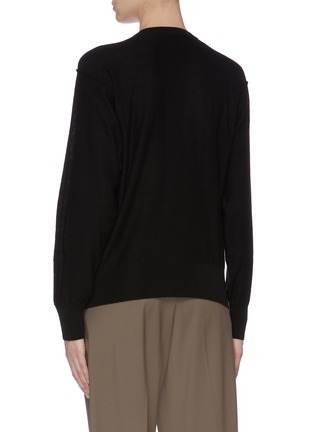 Back View - Click To Enlarge - LEMAIRE - Cardigan panel Merino wool-dralon® V-neck sweater