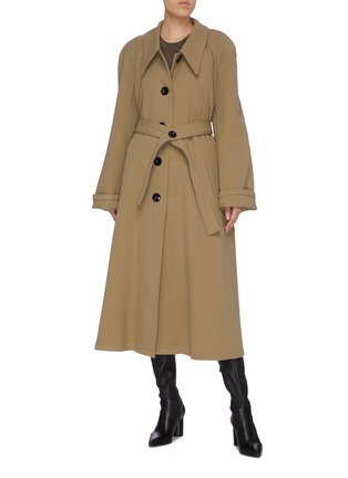 Figure View - Click To Enlarge - LEMAIRE - Button belted virgin wool coat