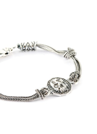 Detail View - Click To Enlarge - EMANUELE BICOCCHI - Skull coin knot sterling silver chain bracelet