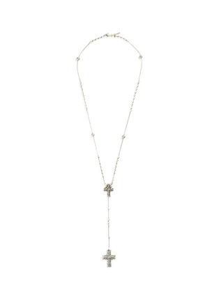 Main View - Click To Enlarge - EMANUELE BICOCCHI - Cross pendant ball station sterling silver necklace