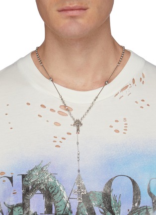 Figure View - Click To Enlarge - EMANUELE BICOCCHI - Cross pendant ball station sterling silver necklace