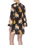 Back View - Click To Enlarge - KIRIN BY PEGGY GOU - 'Haetae' print satin pyjama shirt dress