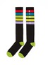 Main View - Click To Enlarge - KIRIN BY PEGGY GOU - 'Rainbow' logo stripe intarsia knee high socks