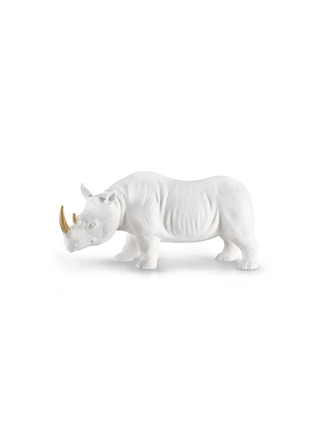 Main View - Click To Enlarge - AVERY - Ceramic Rhino large sculpture – White Gold