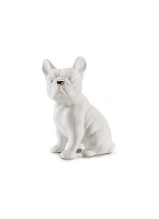 Main View - Click To Enlarge - AVERY - Ceramic Bulldog small sculpture – White Gold