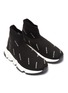 Figure View - Click To Enlarge - BALENCIAGA - 'Speed' logo print knit kids slip-on sneakers