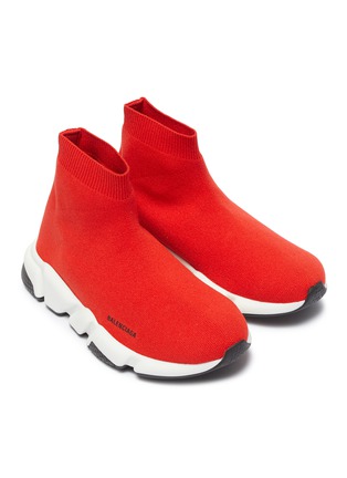 Figure View - Click To Enlarge - BALENCIAGA - 'Speed' knit kids slip-on sneakers