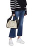 Figure View - Click To Enlarge - STELLA MCCARTNEY - Logo embroidered canvas tote bag