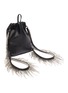 Detail View - Click To Enlarge - KARA - Glass crystal fringe leather drawstring backpack