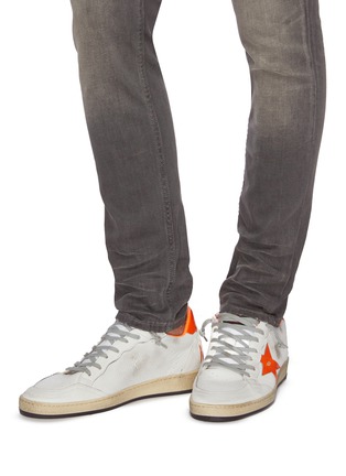 Figure View - Click To Enlarge - GOLDEN GOOSE - 'Ball Star' neon panel leather sneakers