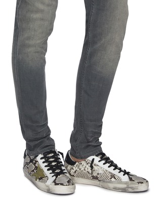 Figure View - Click To Enlarge - GOLDEN GOOSE - 'Superstar' snake embossed leather sneakers