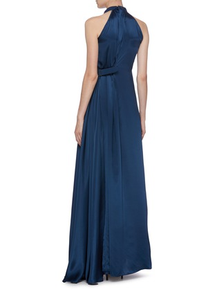 Back View - Click To Enlarge - BIANCA SPENDER - Buckle side silk satin sleeveless gown
