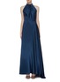Main View - Click To Enlarge - BIANCA SPENDER - Buckle side silk satin sleeveless gown