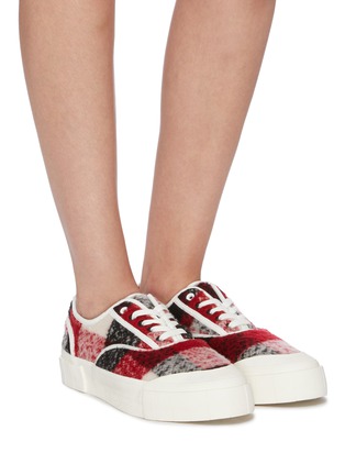 Figure View - Click To Enlarge - GOOD NEWS - 'Softball 2' checkered wool sneakers