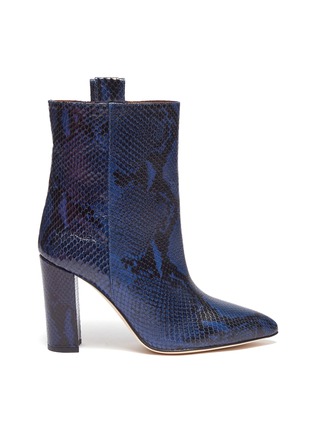 Main View - Click To Enlarge - PARIS TEXAS - Snake embossed leather ankle boots