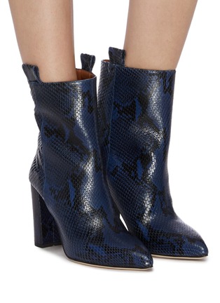 Figure View - Click To Enlarge - PARIS TEXAS - Snake embossed leather ankle boots
